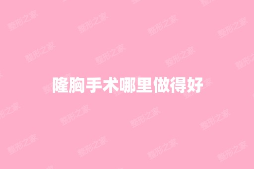 隆胸手术哪里做得好