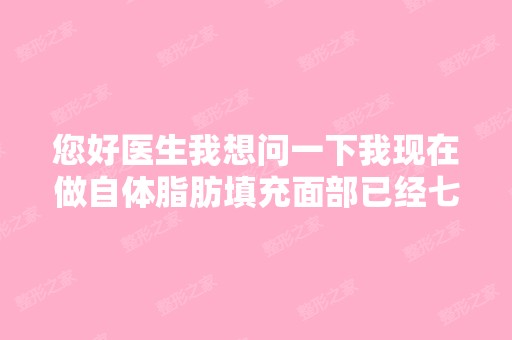 您好医生我想问一下我现在做自体脂肪填充面部已经七八天了,但是...