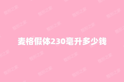 麦格假体230毫升多少钱