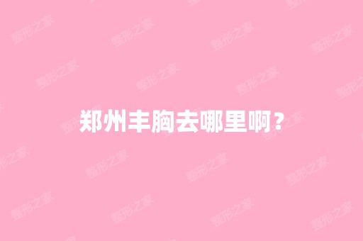 郑州丰胸去哪里啊？