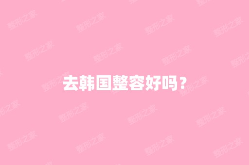 去韩国整容好吗？