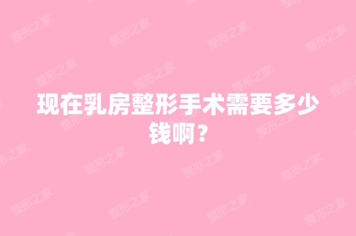 现在乳房整形手术需要多少钱啊？