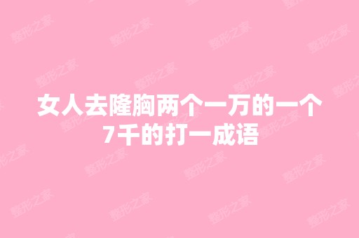 女人去隆胸两个一万的一个7千的打一成语