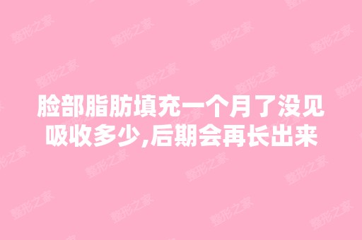 脸部脂肪填充一个月了没见吸收多少,后期会再长出来点吗