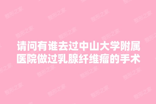 请问有谁去过中山大学附属医院做过乳腺纤维瘤的手术？,费用有多少呢