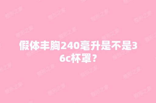 假体丰胸240毫升是不是36c杯罩？