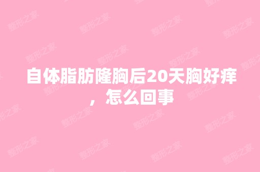 自体脂肪隆胸后20天胸好痒，怎么回事