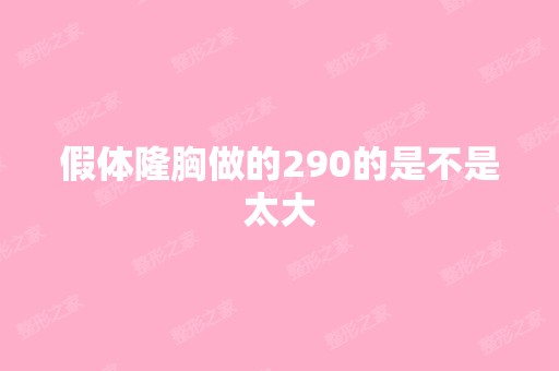 假体隆胸做的290的是不是太大