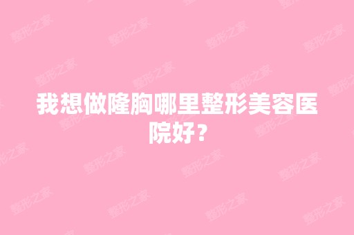 我想做隆胸哪里整形美容医院好？