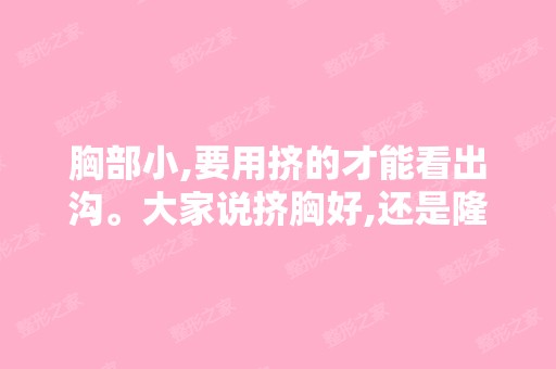 胸部小,要用挤的才能看出沟。大家说挤胸好,还是隆胸好啊？