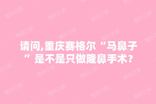 请问,重庆赛格尔“马鼻子”是不是只做隆鼻手术？