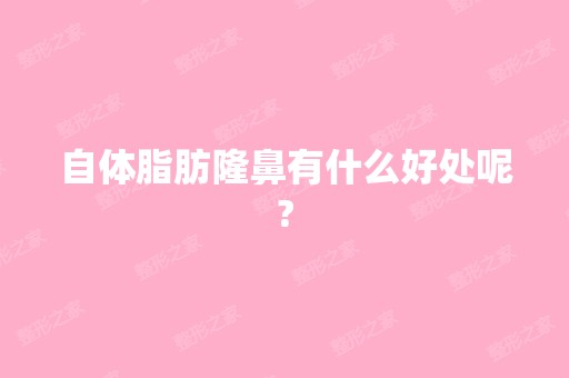 自体脂肪隆鼻有什么好处呢?