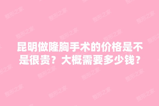 昆明做隆胸手术的价格是不是很贵？大概需要多少钱？