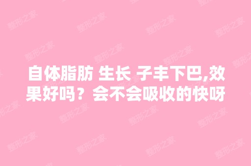 自体脂肪 生长 子丰下巴,效果好吗？会不会吸收的快呀！会吸没了吗？