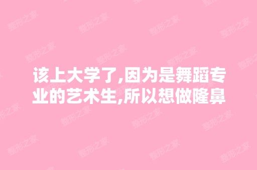 该上大学了,因为是舞蹈专业的艺术生,所以想做隆鼻,哪个医院做的...