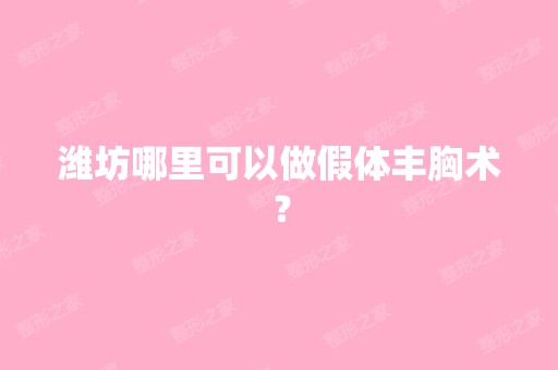 潍坊哪里可以做假体丰胸术？