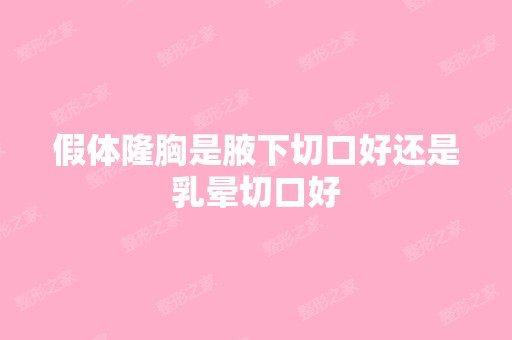 假体隆胸是腋下切口好还是乳晕切口好