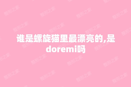 谁是螺旋猫里漂亮的,是doremi吗