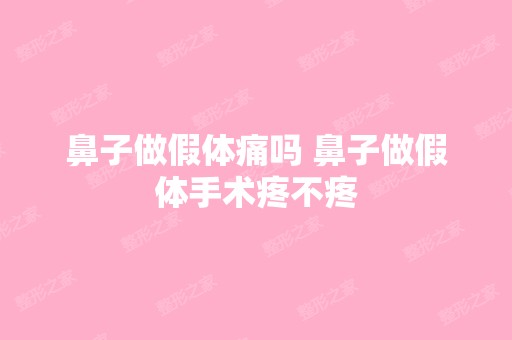 鼻子做假体痛吗 鼻子做假体手术疼不疼