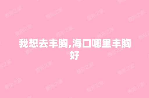 我想去丰胸,海口哪里丰胸好