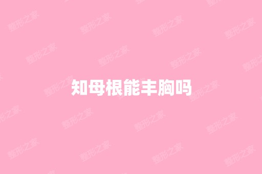 知母根能丰胸吗