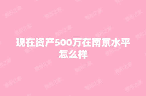 现在资产500万在南京水平怎么样