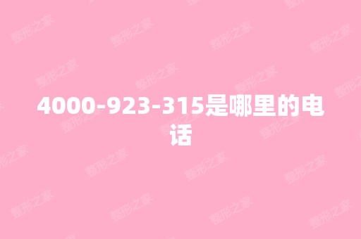 4000-923-315是哪里的电话