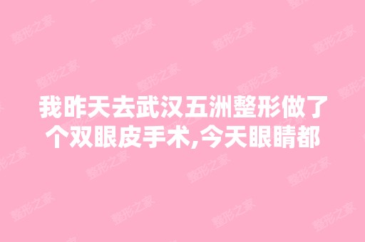 我昨天去武汉五洲整形做了个双眼皮手术,今天眼睛都肿着,我还有...