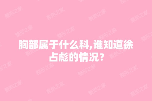 胸部属于什么科,谁知道徐占彪的情况？