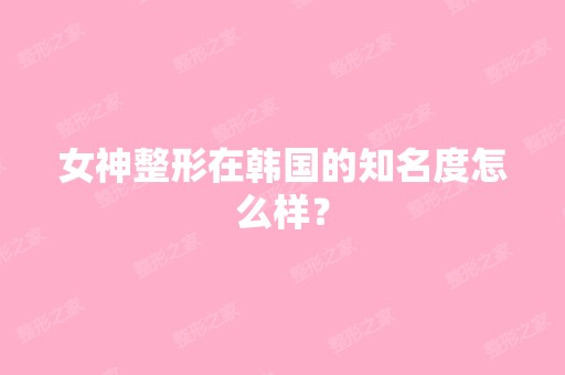 女神整形在韩国的知名度怎么样？