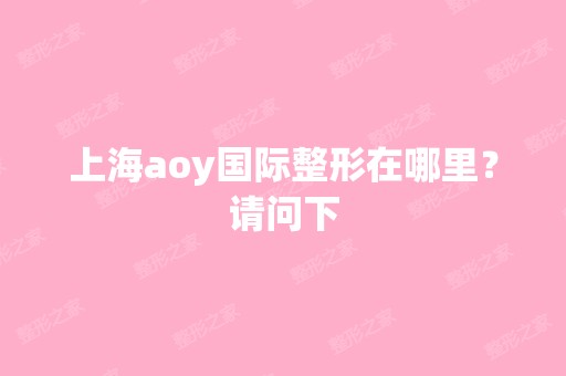 上海aoy国际整形在哪里？请问下