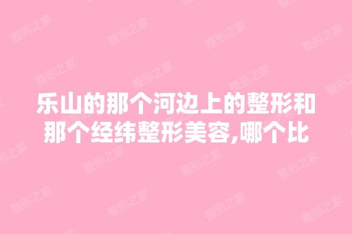 乐山的那个河边上的整形和那个经纬整形美容,哪个比较好呢？