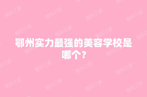 鄂州实力强的美容学校是哪个？