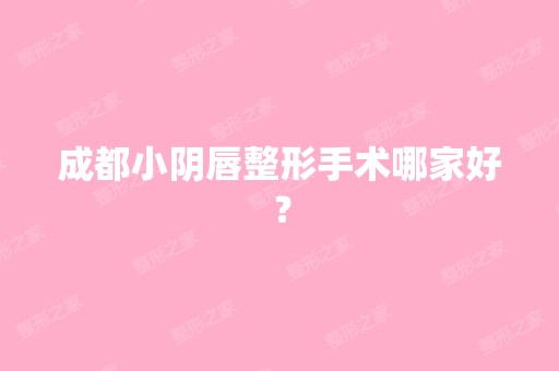 成都小阴唇整形手术哪家好？