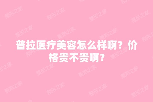 普拉医疗美容怎么样啊？价格贵不贵啊？