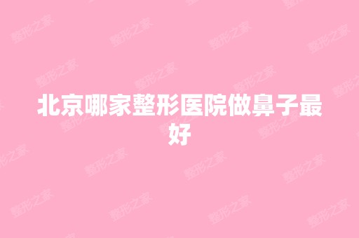 北京哪家整形医院做鼻子比较好