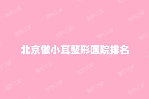 北京做小耳整形医院排名