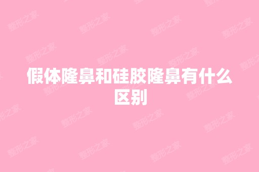 假体隆鼻和硅胶隆鼻有什么区别