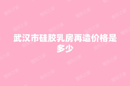 武汉市硅胶乳房再造价格是多少