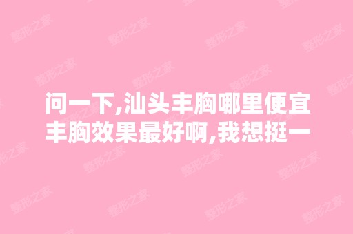 问一下,汕头丰胸哪里便宜丰胸效果比较好啊,我想挺一些去