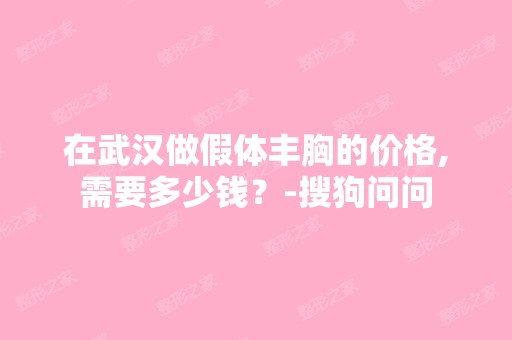 在武汉做假体丰胸的价格,需要多少钱？-搜狗问问