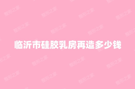 临沂市硅胶乳房再造多少钱