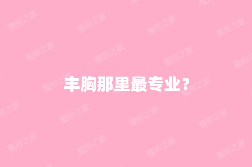 丰胸那里哪家好？