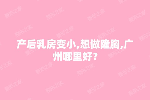 产后乳房变小,想做隆胸,广州哪里好？