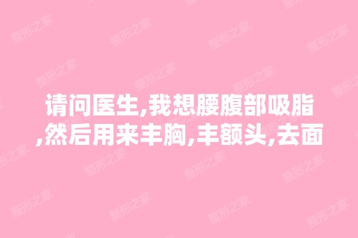 请问医生,我想腰腹部吸脂,然后用来丰胸,丰额头,去面诊后快几...