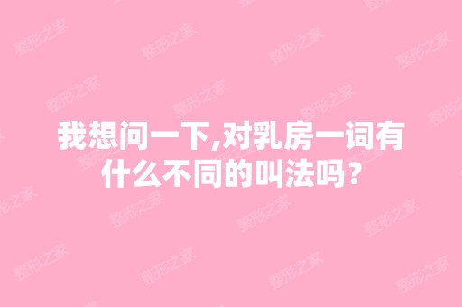 我想问一下,对乳房一词有什么不同的叫法吗？