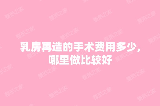 乳房再造的手术费用多少,哪里做比较好