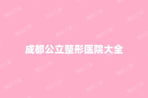 成都公立整形医院大全