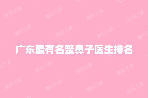 广东有名整鼻子医生排名