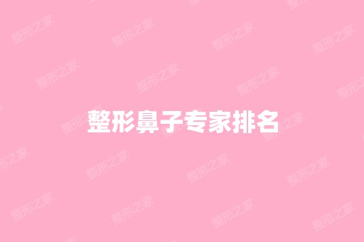 整形鼻子专家排名